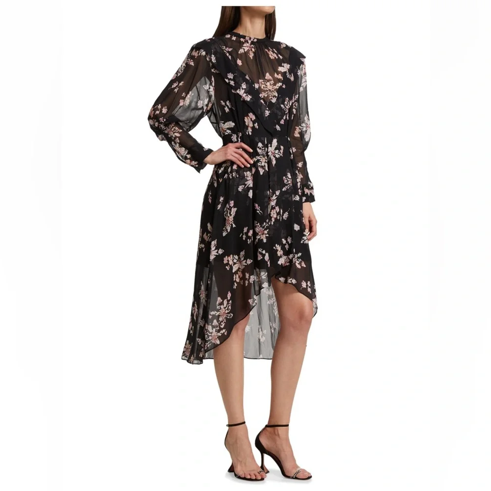 IRO Iliona Floral Chiffon Midi Dress - Picture 3 of 6
